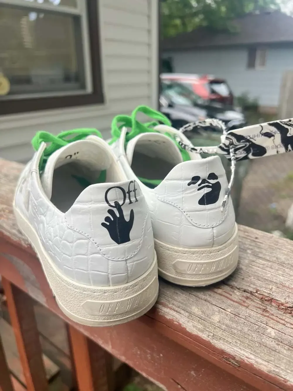 Off-White c/o Virgil Abloh 2.0 White Crocodile-Embossed Leather